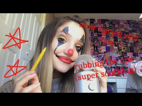 asmr| ~ tracing your face (slow whispering, slight mouth sounds, and super soothing mic rubbing)~