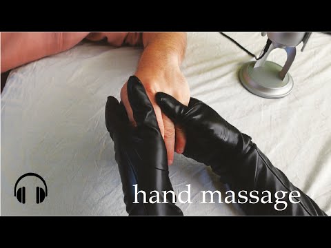 ASMR hand massage with leather gloves ( no talking, tapping, scraping, rubbing, brushing)