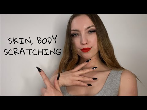 ASMR | SKIN Scratching fast and slow with fabric sounds and whispering💤
