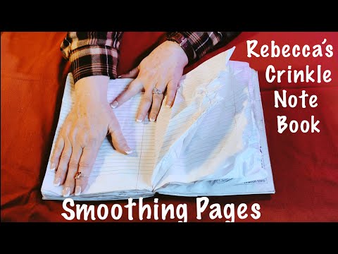 ASMR Crinkles Notebook! (No talking) Smoothing out water damaged notebook paper/School day nostalgia