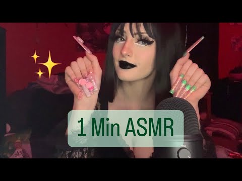 1 MINUTE ASMR// (no talking, nail tapping, fast tapping,& and aggressive triggers)