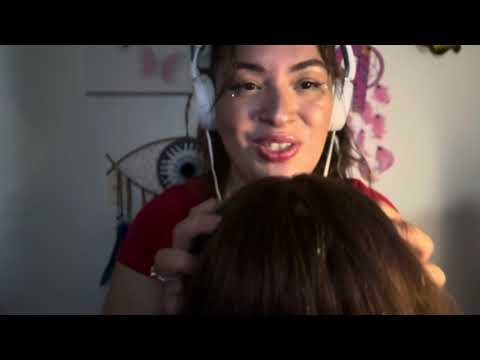 ASMR| Scalp scratching & hair brushing mannequin head, also brushing your hair- spraying sounds 💦