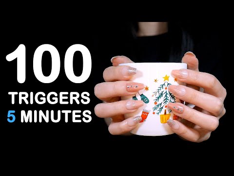 ASMR 100 TRIGGERS IN 5 MINUTES | ASMR Challenge | Tascam Triggers (No Talking)