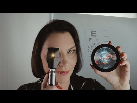 ASMR Eye Exam Light Triggers (pen lights, ophthalmoscope, flashing light, medical roleplay)