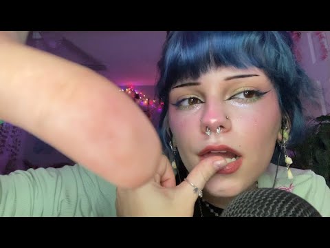 asmr spit painting, mouth sounds + hand movements