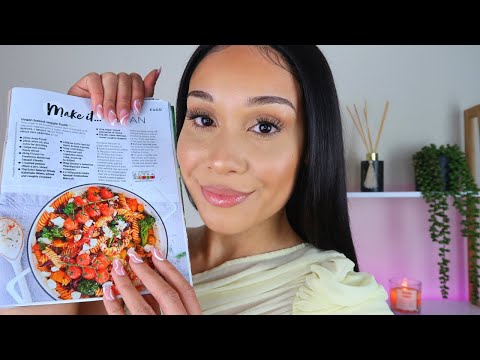 ASMR Reading Recipes 🌮🍔Relaxing Page Flicking, Tracing, Soft Whispers