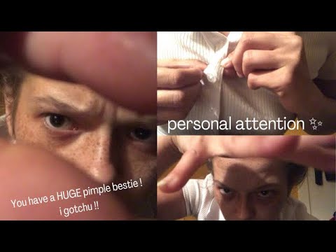 ASMR personal attention- hand movements- whispering-shirt scratching- collar bone tapping