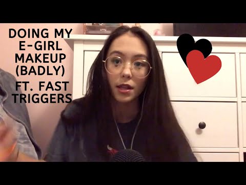ASMR | Doing My E-Girl Makeup | fast random triggers