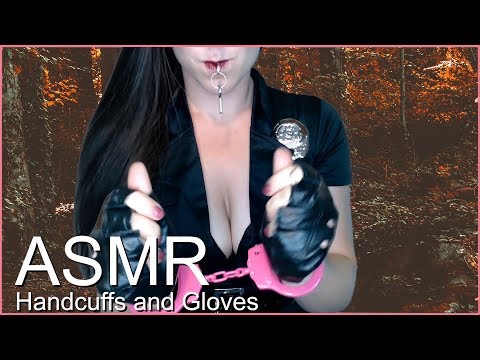 ASMR Literally stuck in handcuffs with leather gloves
