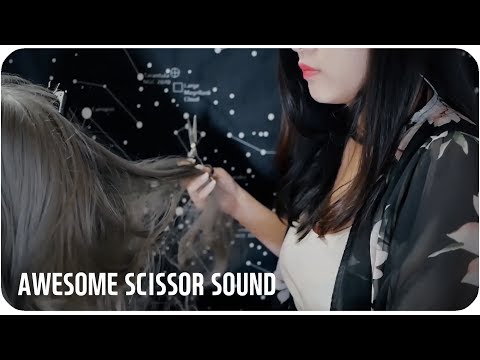 ASMR REAL hair cut✂️AWESOME scissor sound Relaxing!!