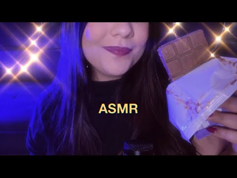 ASMR: Comendo Chocolate Milka Delicioso (Mastigação e Sussurros)