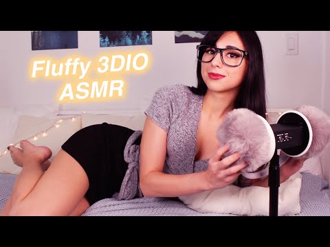 ASMR 3dio FLUFFY Mic Scratching & Ear Massage 💆‍♂️  with Trigger Words ❤️ (Ear Muffs on the Mic)