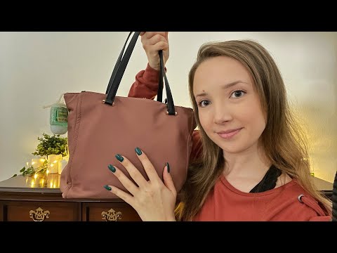 ASMR Whats In My Purse 2021 (tapping, scratching, whispering, assorted triggers)✨💕