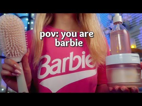 ASMR RP | Doing Barbie's Skincare for the Night 💖 (Personal Attention + Layered Sounds)