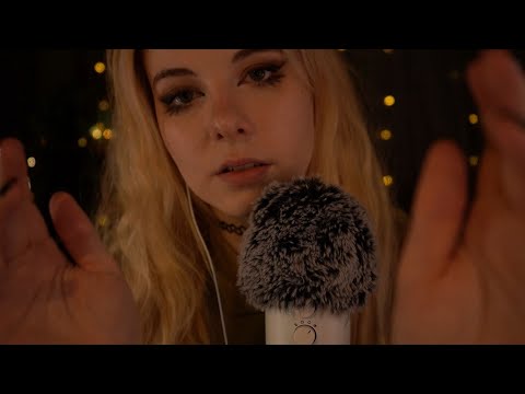 ASMR | personal attention - close up whispering, hair comb, face touching, fluffy mic blowing