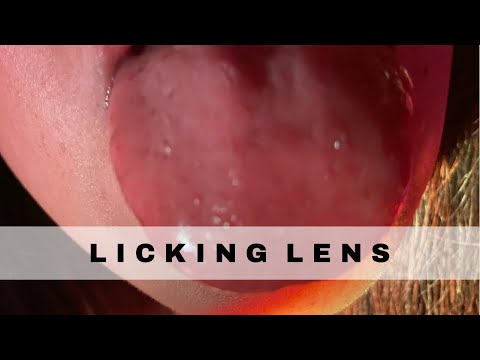 ASMR Licking LENS | mouth sounds (no talking)