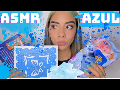 ASMR | Con Cosas Azules 💙 tapping , spit painting ✨