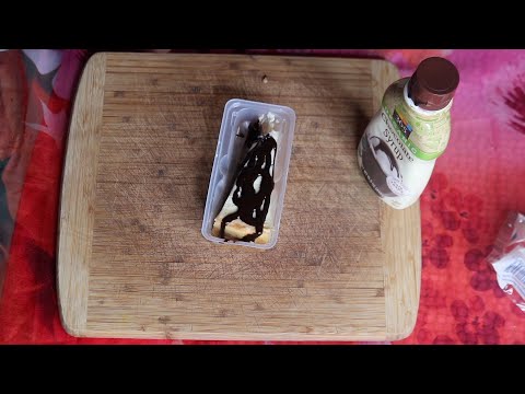 Organic Chocolate Syrup Cheese Cake ASMR Eating sounds