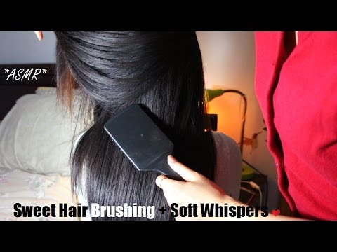ASMR Hair Brushing + Hair Play for Relaxation w. SOFT WHISPERS + Bonus Back & Neck Scratching OMG KO