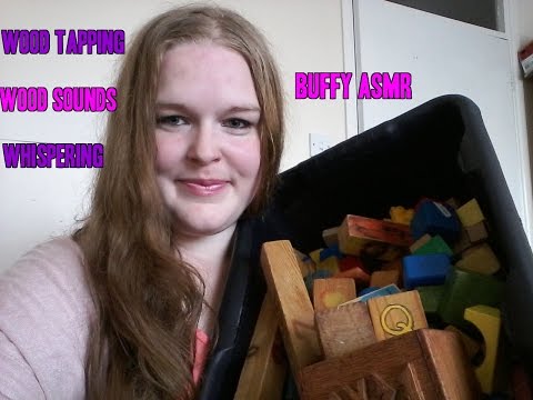 ASMR * WOOD TAPPING - WOOD SOUNDS ♥ Whispering**