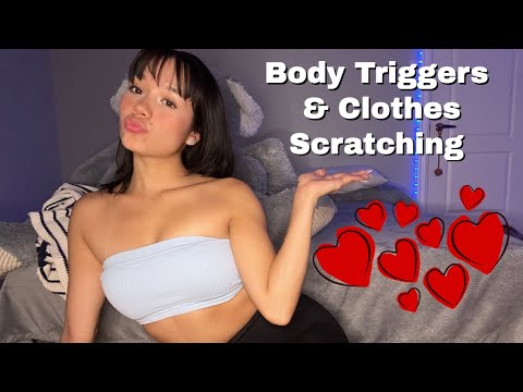 ASMR | Body Triggers & Clothes Scratching ! (fast collarbone tapping and more)