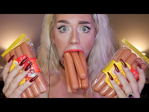 ASMR HOW MANY CAN I FIT? ft Pickles, Hotdogs, Grapes and more....