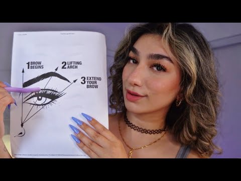 ASMR • Doing Your Eyebrows (lots of personal attention, plucking, layered sounds)