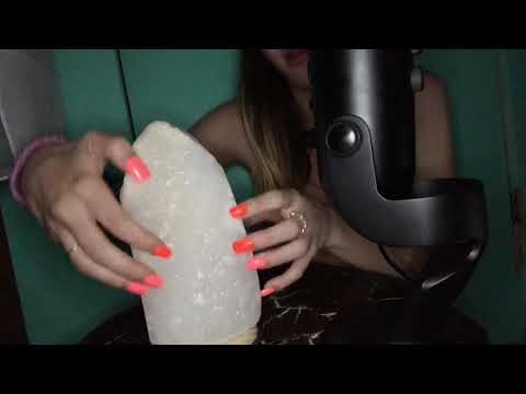 ASMR salt rock tapping scratching kissing licking gritty textured scratching fast taps slow taps