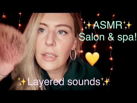 ASMR✨Salon/spa roleplay✨Relax & be pampered with tingles! [layered sounds, semi-fast]✨