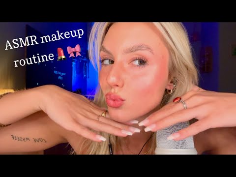 ASMR|  My makeup routine 🪩💋