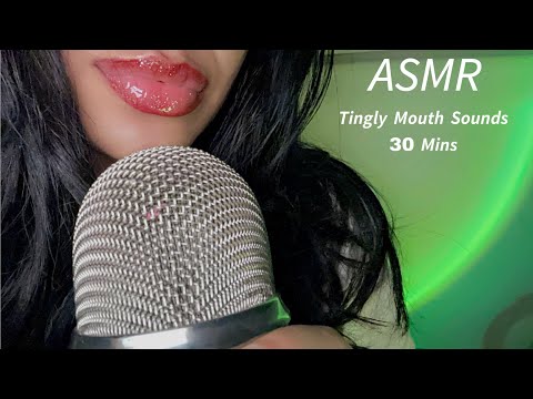 ASMR~ Extreme Tingly Mouth Sounds & Lipgloss Application (30 Mins)