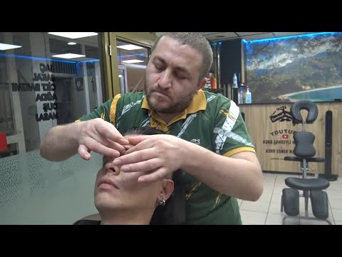 ASMR turkish barber massage 💈 NECK CRACK 💈 EAR BURN 💈 ear, head, neck, face, elbow, sleep massage