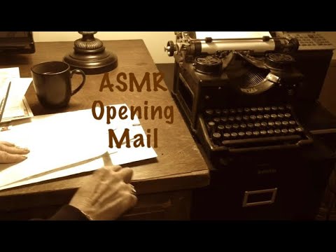 ASMR Sorting and opening mail/quiet paper shuffling (No talking) opening envelopes