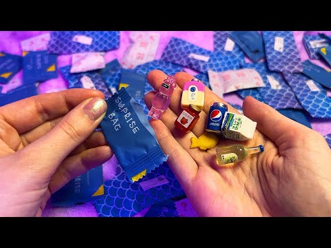 ASMR Opening Miniature Mystery Bags (Whispered, Rummaging)