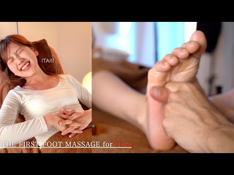 The first foot massage for Hara｜SUB｜初めて受ける足つぼで悶絶する｜#HaraMassage