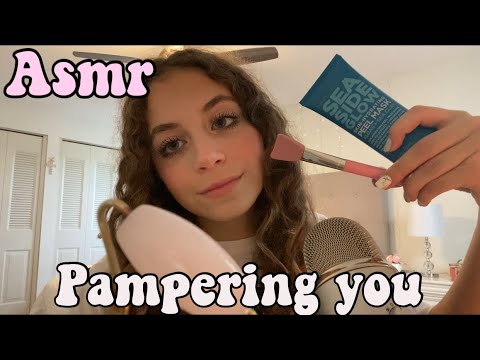 ASMR Pampering You After a Long Day (lighting candle, personal attention, tapping, etc)