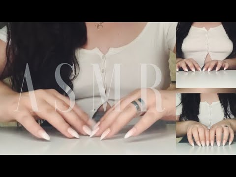 ASMR • Fast & Agressive Tapping/Scratching On Table [Long Nails]