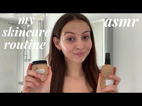 ASMR - my skincare routine (whispers & tapping)