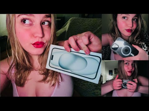 ASMR IPhone 15 Plus Unboxing ( Whisper, Tapping )