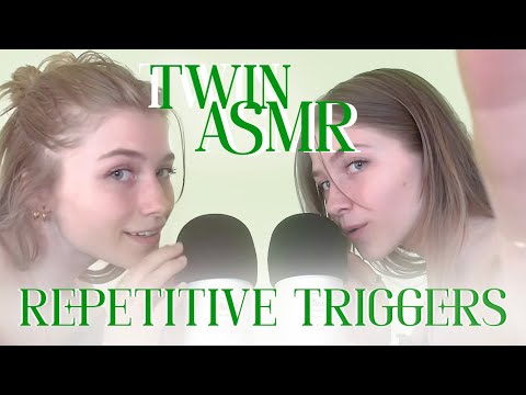 👯‍♀️ TWIN ASMR + REPETITION 🌱Mic Scratching, Mouth Sounds + Visuals 🌿