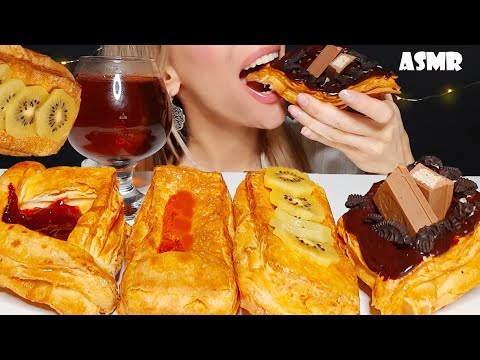 ASMR | Dessert Bread Croissant | Fruits-chocolate Dessert Mukbang (Eating Sounds)