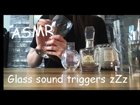 ASMR Tapping and scratching on textured glass | glass items (No talking)