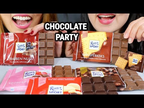 ASMR RITTER SPORT CHOCOLATE PARTY 초콜릿 리얼사운드 먹방 | Kim&Liz ASMR