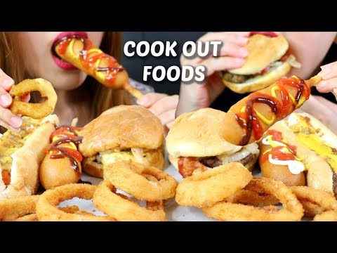 ASMR OUR FAVORITE COOK OUT FOODS + SWEET POTATO ICE CREAM 리얼사운드 먹방
