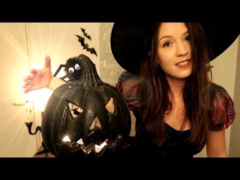 ASMR Halloween triggers -  Whispering, fluffy spiders, sticky pumpkins, tapping/scratching sounds