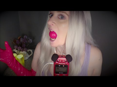 ASMR Giant Gumball & PVC Gloves | Face Touching and Brushing | No Talking after intro
