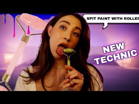 ASMR SPIT PAINTING YOU WITH A ROLLER | NEW TECHNIC! MOUTH SOUNDS ASMR