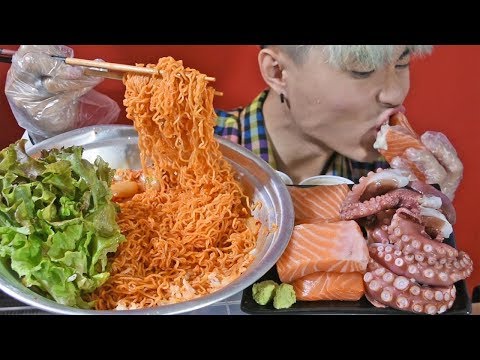 [연어+문어 먹방] Eating Raw Salmon + Octopus!! [Mukbang & Eating Sounds ASMR]