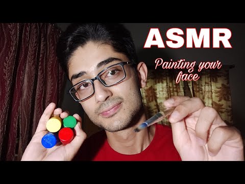 Colouring your Face with my Brush❤️ Hindi ASMR (Personal Attention, Positive Affirmations)