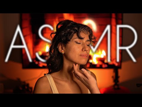 Experience Tranquility with ASMR Face Touching and a Crackling Fire